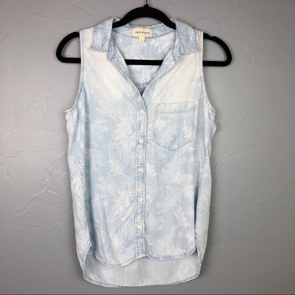 ANTHROPOLOGIE cloth&stone button up tank S